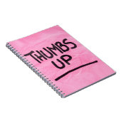 Niedlich wirft die Grafik Cool nach oben Notizblock (Rechte Seite)