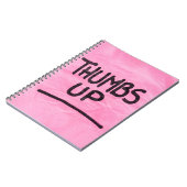 Niedlich wirft die Grafik Cool nach oben Notizblock (Linke Seite)