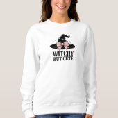 Niedlich Witchy Halloween Sweatshirt (Vorderseite)