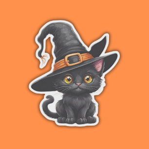 Niedlich Witchy Kitten wasserdicht Aufkleber