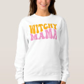 Niedlich Witchy Mama Mama Halloween Sweatshirt (Vorderseite)