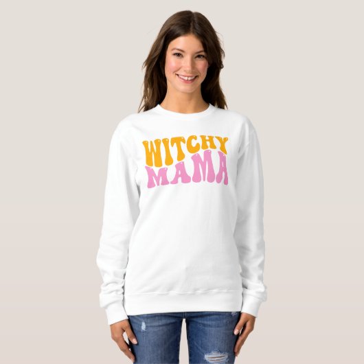 Niedlich Witchy Mama Mama Halloween Sweatshirt (Vorne ganz)