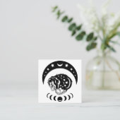 Niedlich Witchy Opossum Quadratische Visitenkarte (Stehend Vorderseite)