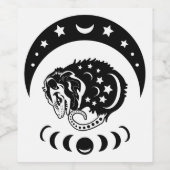 Niedlich Witchy Opossum Weinetikett (Einzelnes Label)