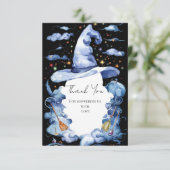 Niedlich Wizard Hat Baby Dusche Dankeskarte (Stehend Vorderseite)