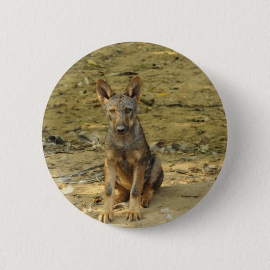 Niedlich Wolf Cub Button (Vorderseite)