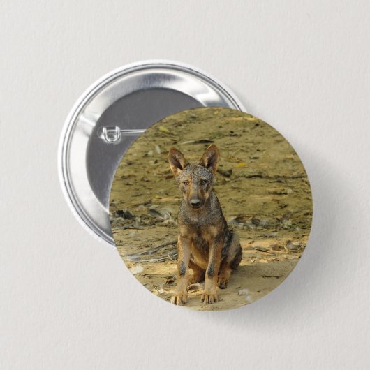 Niedlich Wolf Cub Button (Vorne & Hinten)