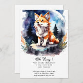 Niedlich Wolf Pup Baby Dusche Einladung (Vorne/Hinten)