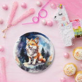 Niedlich Wolf Pup Baby Dusche Pappteller (Party)