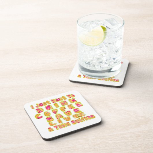 Niedlich wollte ich nur zu trinken Kaffee Rett Leb Untersetzer (Rechte Seite)