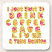 Niedlich wollte ich nur zu trinken Kaffee Rett Leb Untersetzer (Vorderseite)