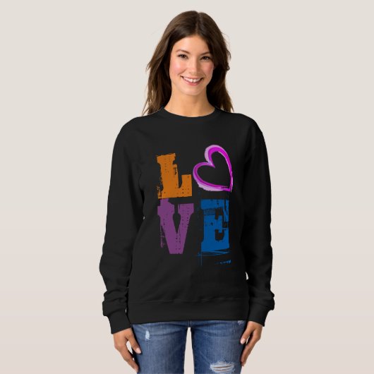 Niedlich Womens Liebe Sweatshirt Design Hipster Ch (Vorne ganz)