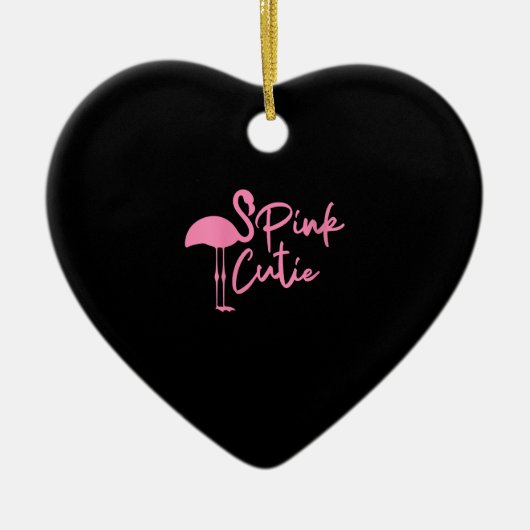 Niedlich Womens Pink Flamingo | Rosa Niedlich | Fl Keramik Ornament (Vorne)