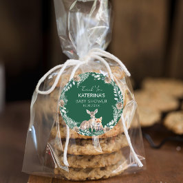 Niedlich Woodland Animals Kinderdusche Danke für I Runder Aufkleber