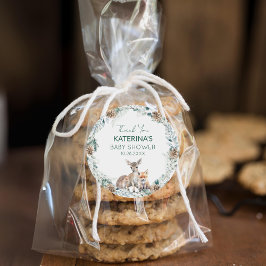 Niedlich Woodland Animals Kinderdusche Danke für I Runder Aufkleber