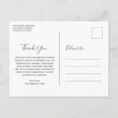 Niedlich Woodland Animals Kinderdusche Danke Postkarte (Rückseite)