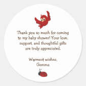 Niedlich Woodland Animals Kinderdusche Danke Runder Aufkleber (Vorderseite)