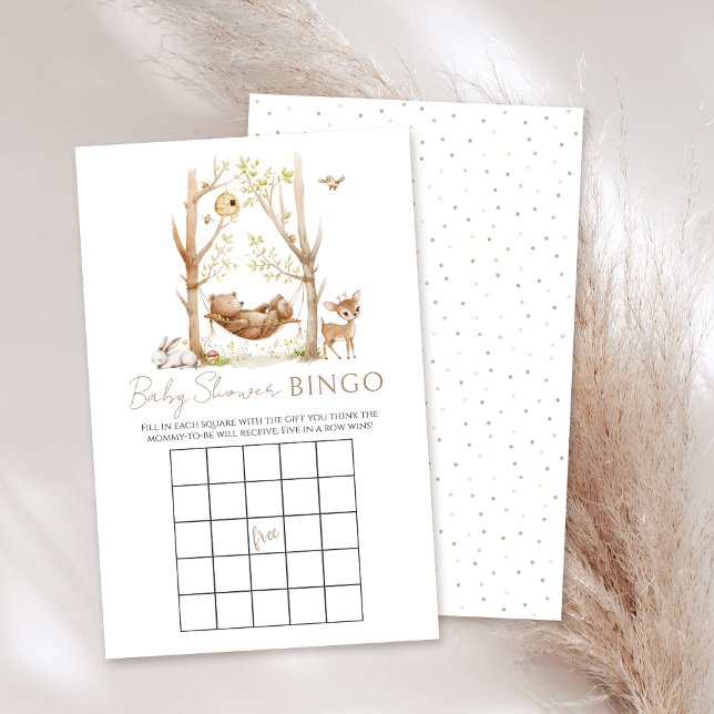 Niedlich Woodland Baby Boy Dusche Bingo Spiel (Von Creator hochgeladen)