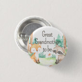 Niedlich Woodland Baby Dusche Thema Großmutter Button (Vorne & Hinten)