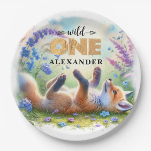 Niedlich Woodland Baby Fox 1. Geburtstag Pappteller
