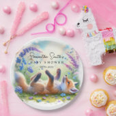 Niedlich Woodland Baby Fox Babydusche Pappteller (Party)