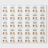 Niedlich Woodland Boho Baby Animes Geschenkpapier (Flach)