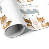 Niedlich Woodland Boho Baby Animes Geschenkpapier (Rolleneckpunkt)