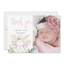 Niedlich Woodland Bunny Pink Baby Vielen Dank