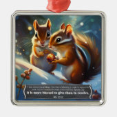 Niedlich Woodland Chipmunks Scripting Verse Weihna Ornament Aus Metall (Vorne)