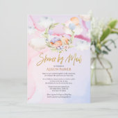 Niedlich Woodland Fox Pink Sky Baby Dusche von Mai Einladung (Stehend Vorderseite)