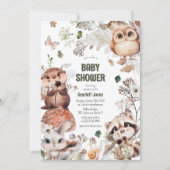 Niedlich Woodland Friends Kinderdusche Einladung (Vorderseite)