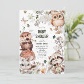 Niedlich Woodland Friends Kinderdusche Einladung (Stehend Vorderseite)