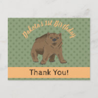 Niedlich Woodland Grizzly Bären Cub Danke