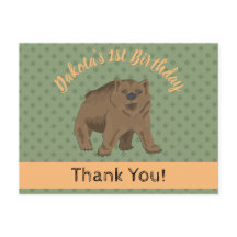 Niedlich Woodland Grizzly Bären Cub Danke