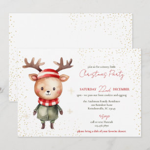 Niedlich Woodland Rentier Weihnachtself Feiertagskarte