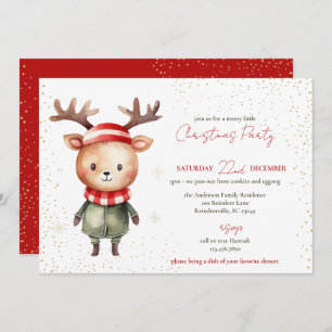 Niedlich Woodland Rentier Weihnachtself Feiertagskarte