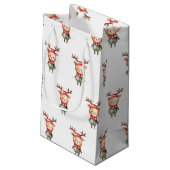 Niedlich Woodland Rentier Weihnachtself Kleine Geschenktüte (Rückseite Schrägansicht)