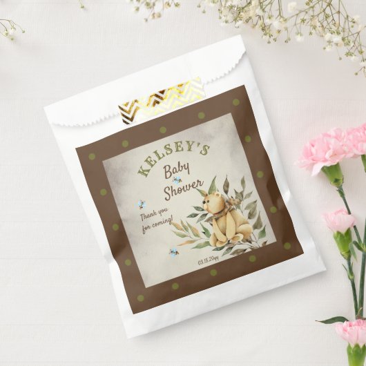 Niedlich Woodland Teddy Bear Boy Babydusche Geschenktütchen (Versiegelt)