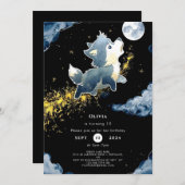 Niedlich Woodland Wolf Geburtstag Einladung (Vorne/Hinten)