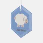 Niedlich Wooly Lamb Ornament Aus Glas (Vorderseite Links)