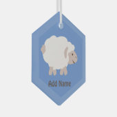 Niedlich Wooly Lamb Ornament Aus Glas (Vorderseite Rechts)