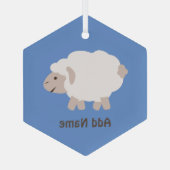 Niedlich Wooly Lamb Ornament Aus Glas (Rückseite)