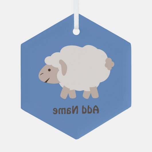 Niedlich Wooly Lamb Ornament Aus Glas (Rückseite)