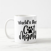 Niedlich World's Best Cat Mama 1 Foto Paw Print Kaffeetasse (Links)