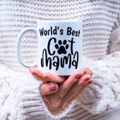 Niedlich World's Best Cat Mama 1 Foto Paw Print Kaffeetasse