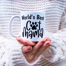 Niedlich World's Best Cat Mama 1 Foto Paw Print Kaffeetasse