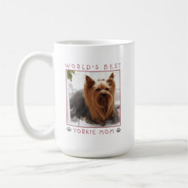 Niedlich World's Best Yorkie Mama Pink Gray Paws F Kaffeetasse