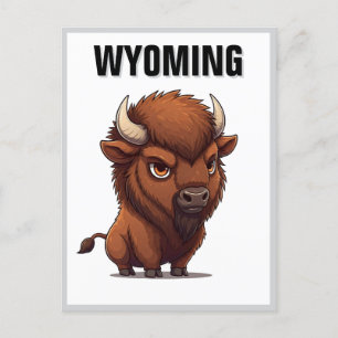 Niedlich Wyoming Bison Postkarte