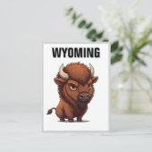 Niedlich Wyoming Bison Postkarte (Stehend Vorderseite)
