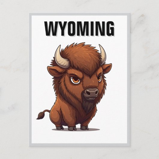 Niedlich Wyoming Bison Postkarte (Vorderseite)